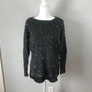 Jessica Simpson Gray Sweater with Embellishments